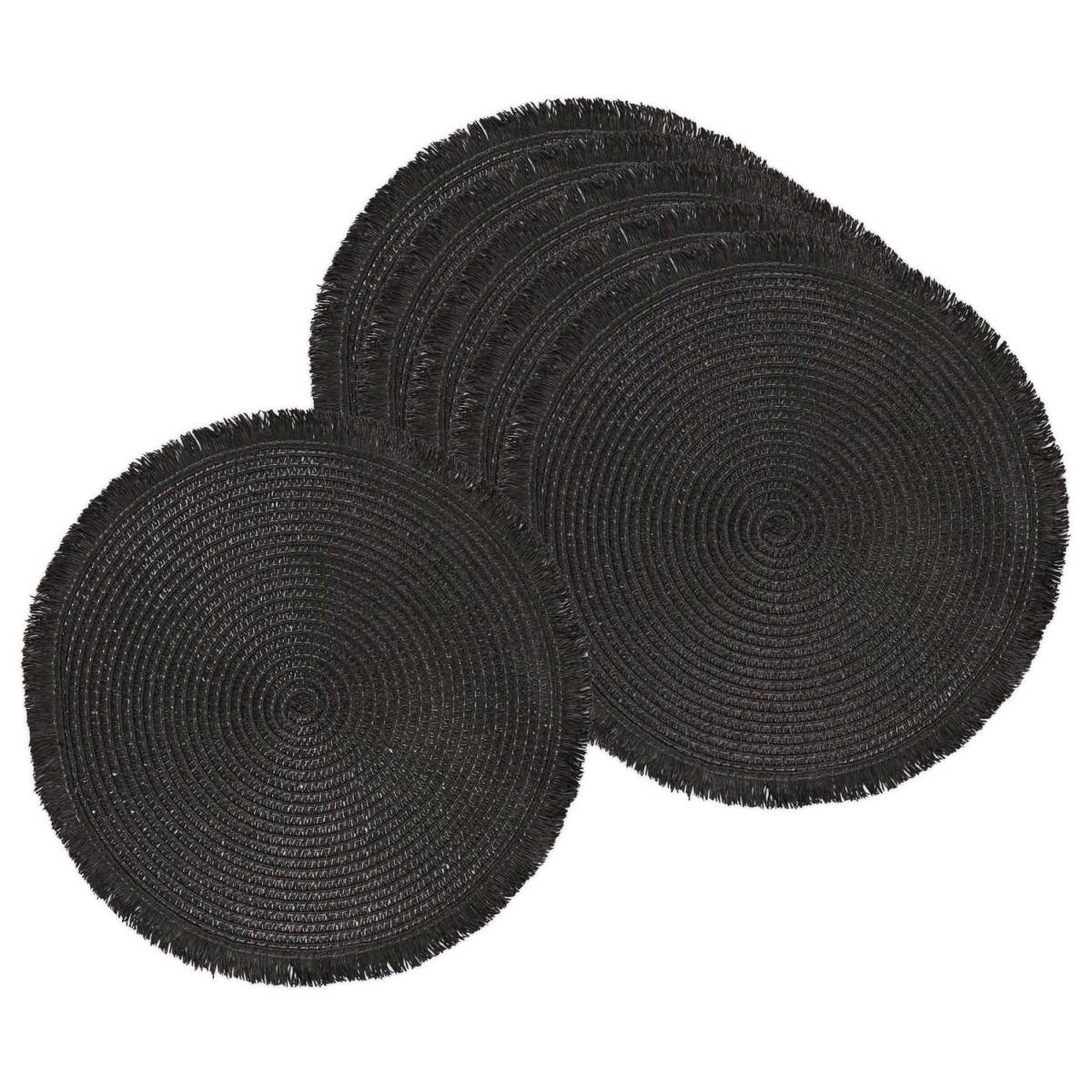 The Home Deco Factory - Set de table rond avec franges 38 cm - Imagen 1