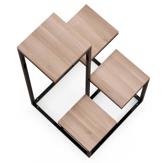 Étagère à plantes 4 niveaux style industriel en métal et bois pour intérieur 40x75,5 cm - ComfortXL Outdoor Living - Image 10