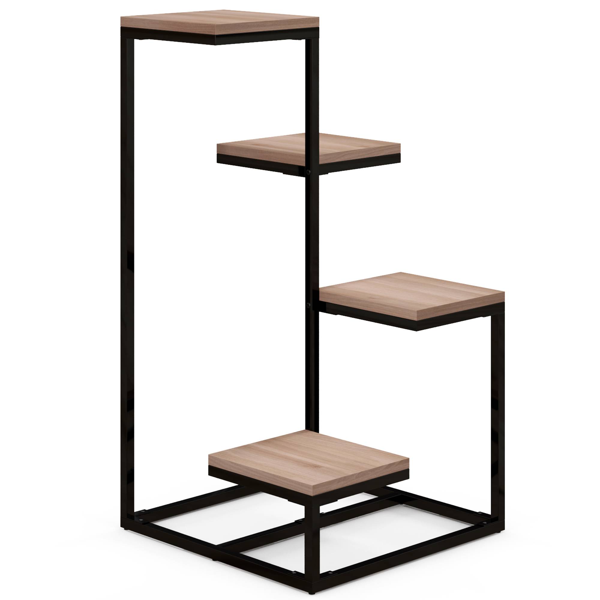 Étagère à plantes 4 niveaux style industriel en métal et bois pour intérieur 40x75,5 cm - ComfortXL Outdoor Living - Image 2