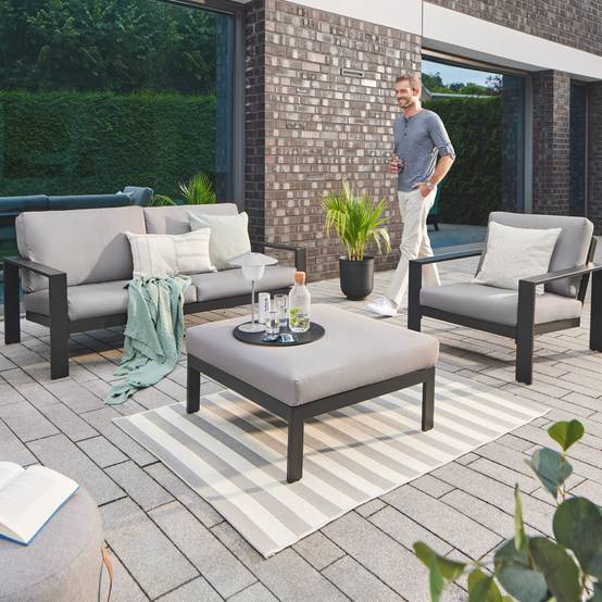 Salon de jardin aluminium HOME DELUXE RIO M - anthracite - Image 3