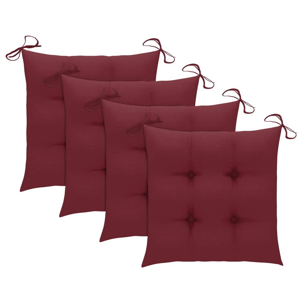 Chaises de jardin bois de teck rouge bordeaux 55 x 60 x 89 cm - PANGIVO - Image 3
