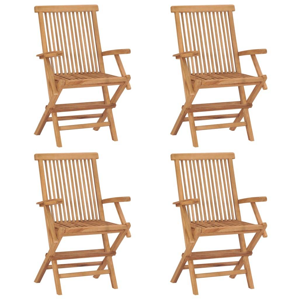 Chaises de jardin bois de teck rouge bordeaux 55 x 60 x 89 cm - PANGIVO - Image 8