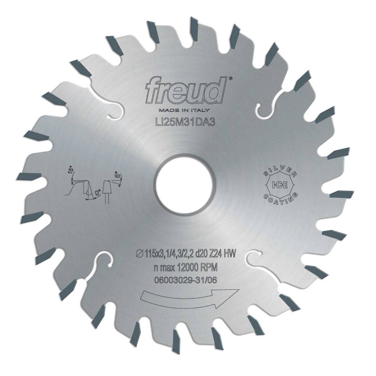 Lame d'inciseur conique industriel FREUD - Ø120 2,8-4,0/2,2 AL20 Z24 conique - F03FS02604 -LI25M28EA3