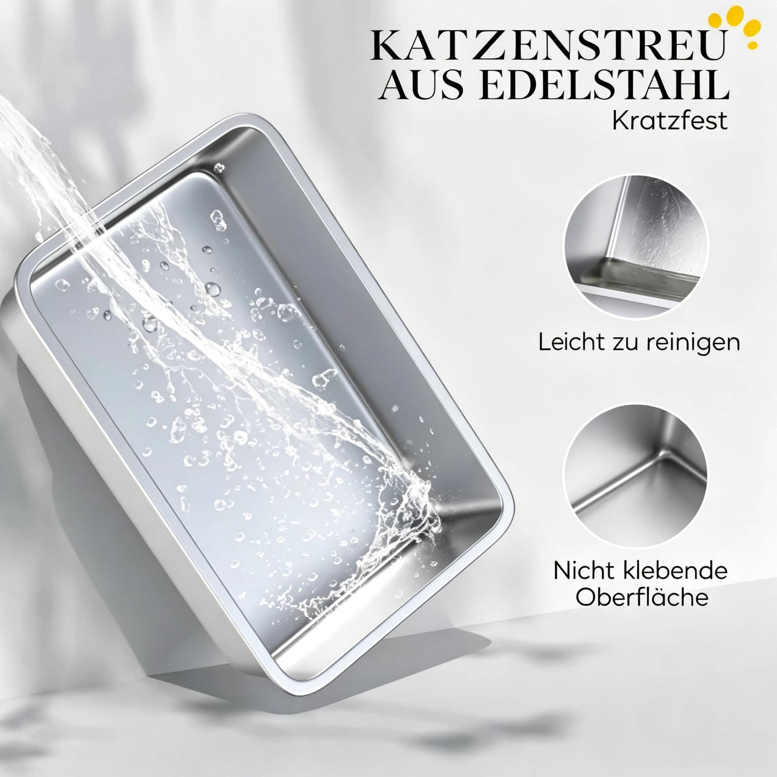 ComfortXL - Maison de toilette XL pour chat en acier inoxydable gris 60,2 x 40,2 x 43,3 cm fermée facile à nettoyer - Image 2