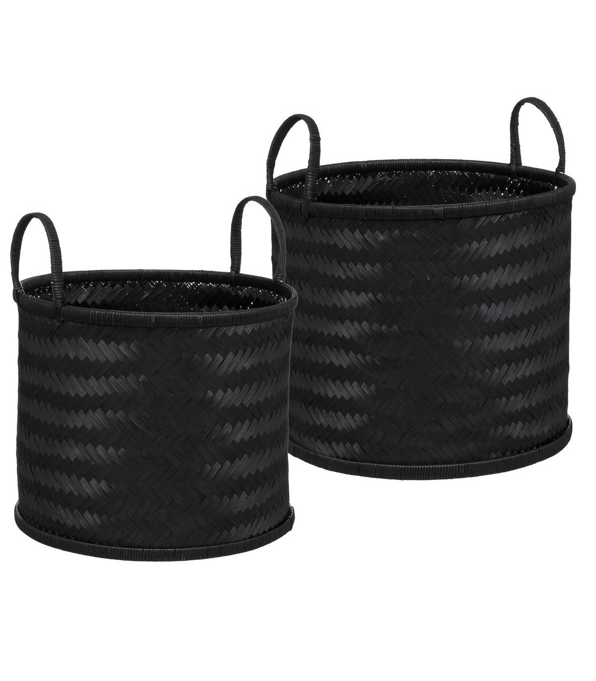 Set de 2 Paniers de rangement en Bambou Noir - Imagen 1