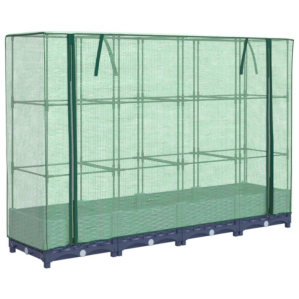 ComfortXL - Carré potager surélevé avec serre aspect rotin pour balcon jardin Gris 160x40cm – ComfortXL Outdoor Living - Image 2