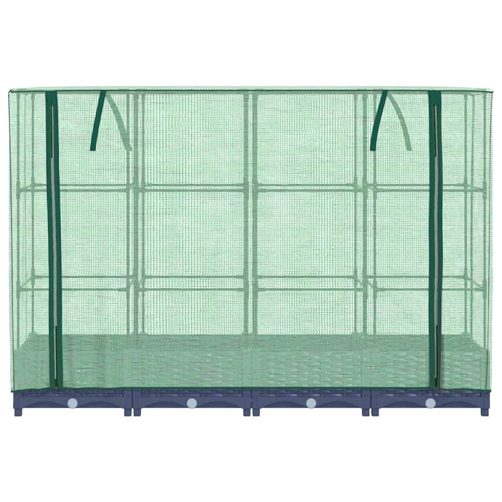 ComfortXL - Carré potager surélevé avec serre aspect rotin pour balcon jardin Gris 160x40cm – ComfortXL Outdoor Living - Image 4