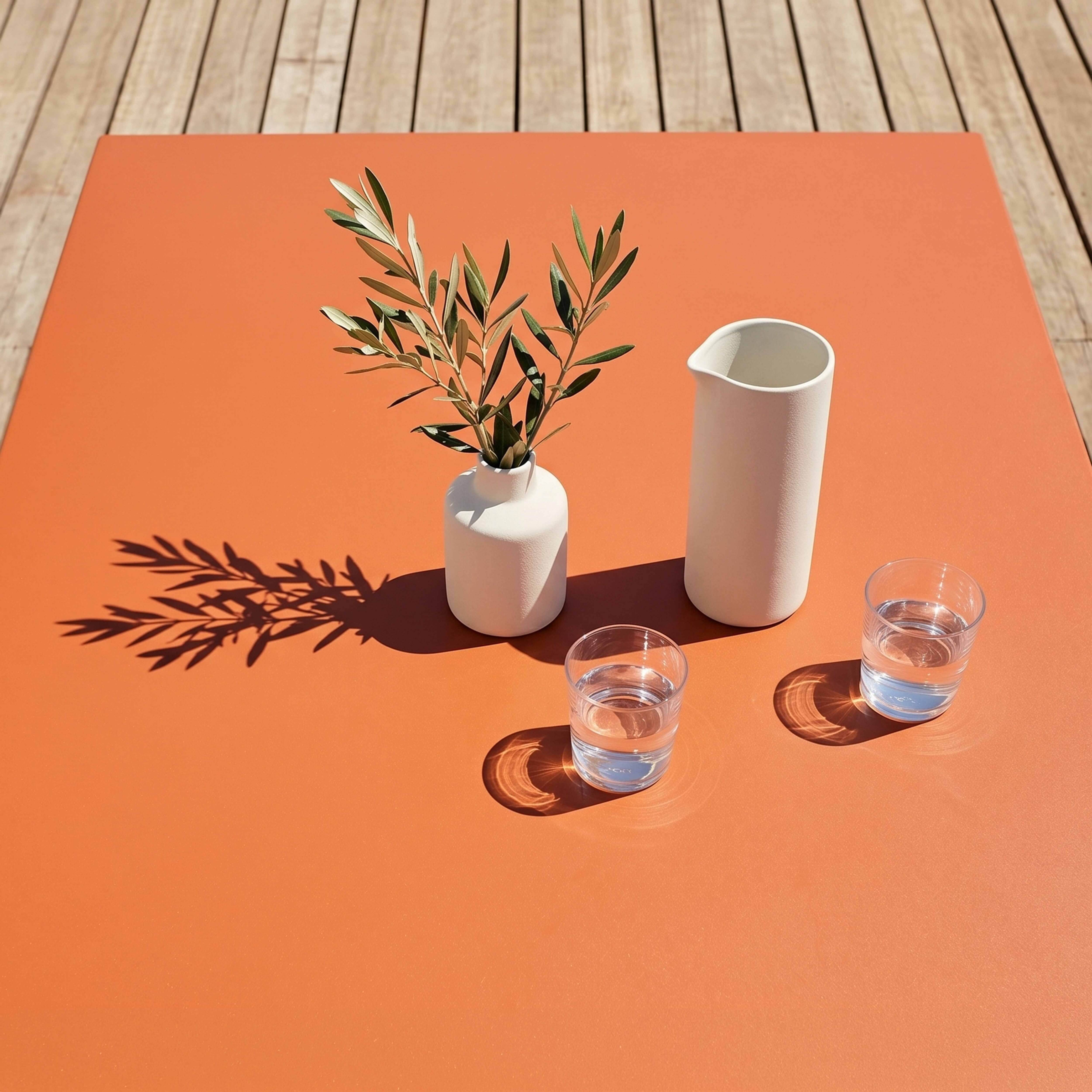 Oviala - Table de jardin rectangulaire en métal 8 places 180 cmorange Palavas - Oviala - Imagen 3