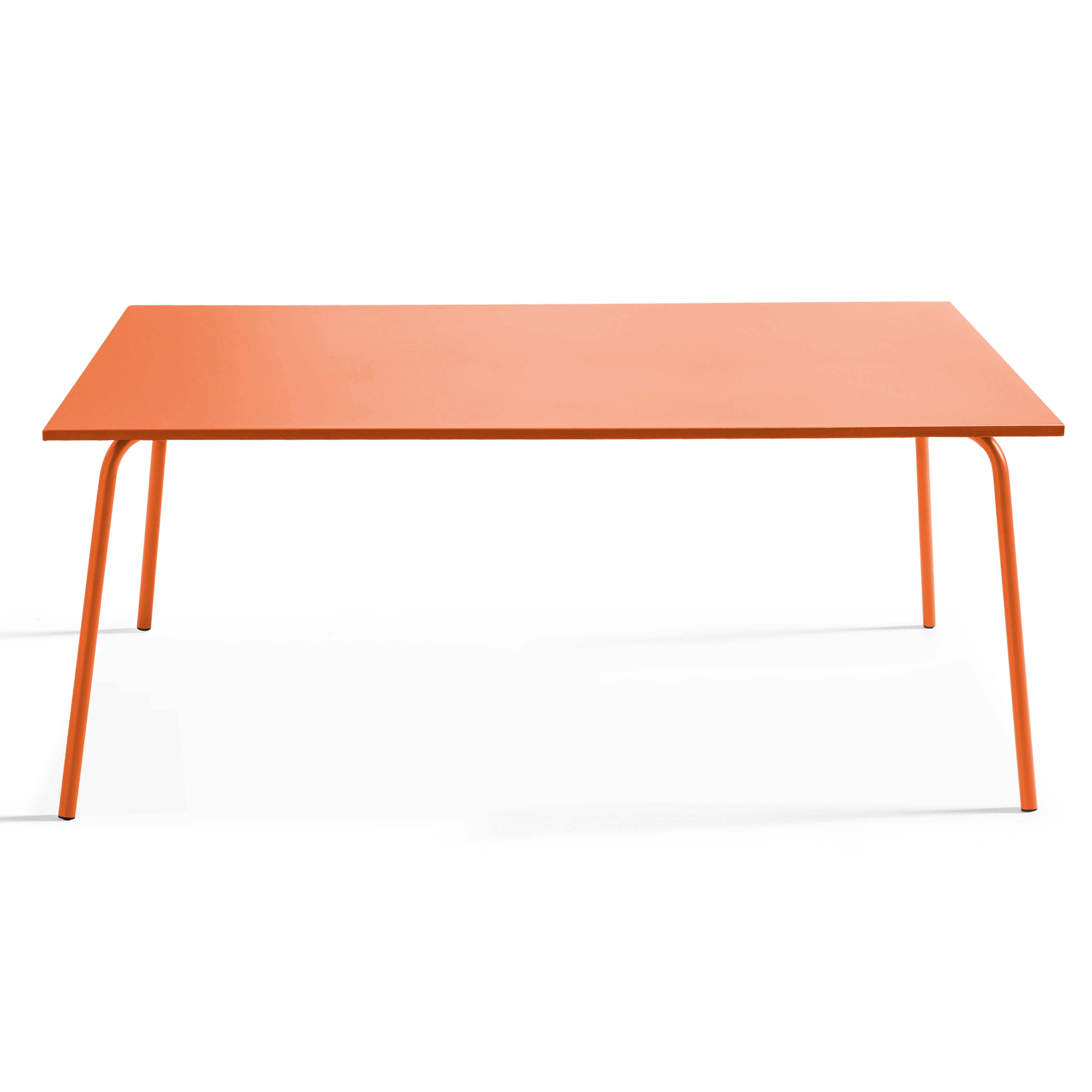 Oviala - Table de jardin rectangulaire en métal 8 places 180 cmorange Palavas - Oviala - Image 3
