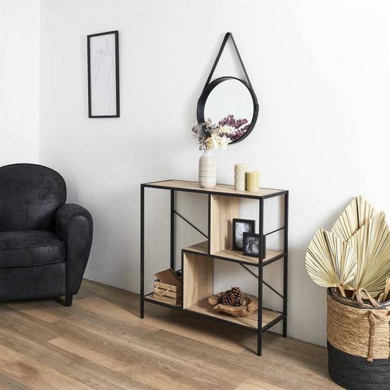 The Home Deco Factory - Etagère en bois et métal Edison 80 x 30 x 79.5 cm - Image 2