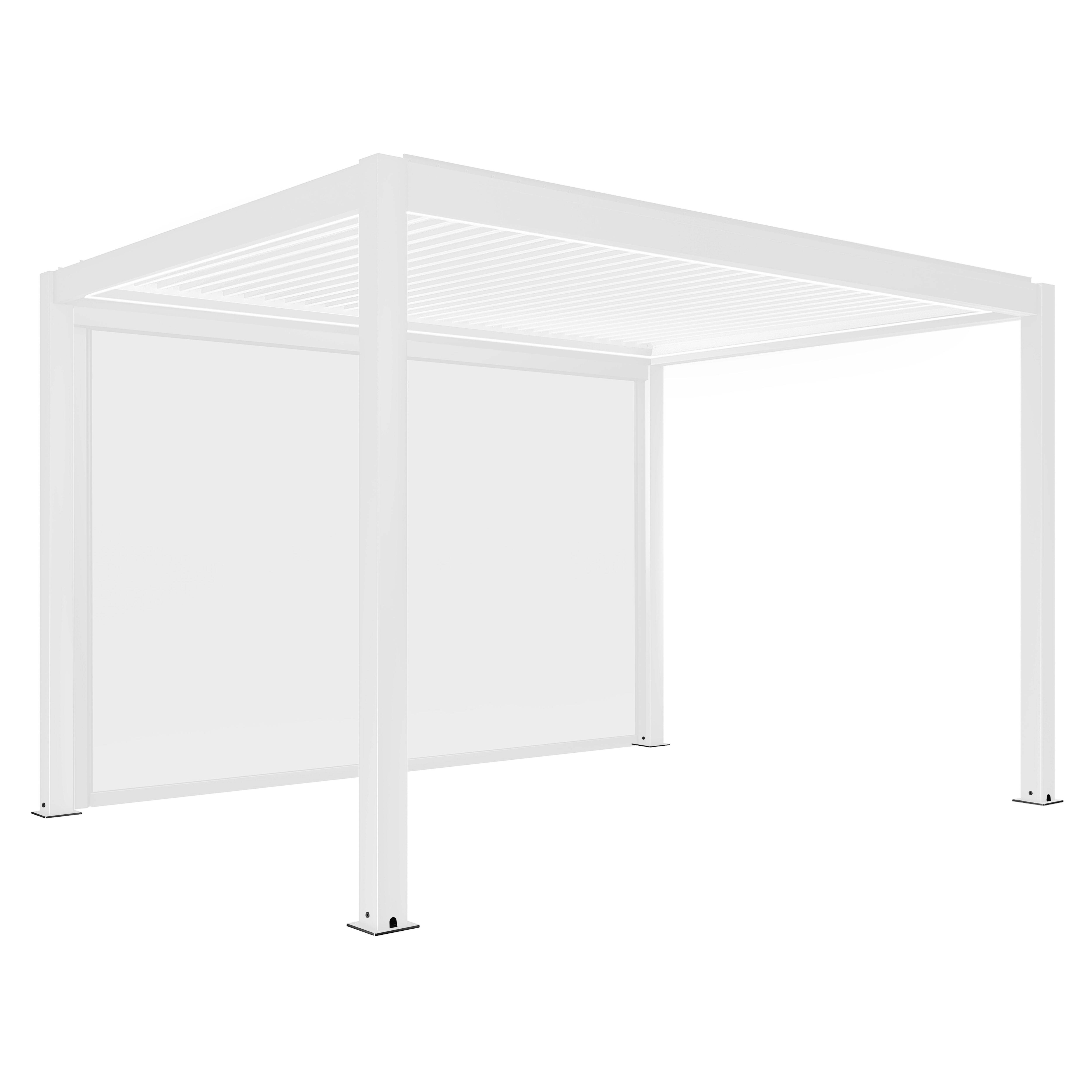 Oviala - Pergola bioclimatique autoportée motorisée éclairée 3 x 4m et 1 store Kavala - Oviala - Imagen 2