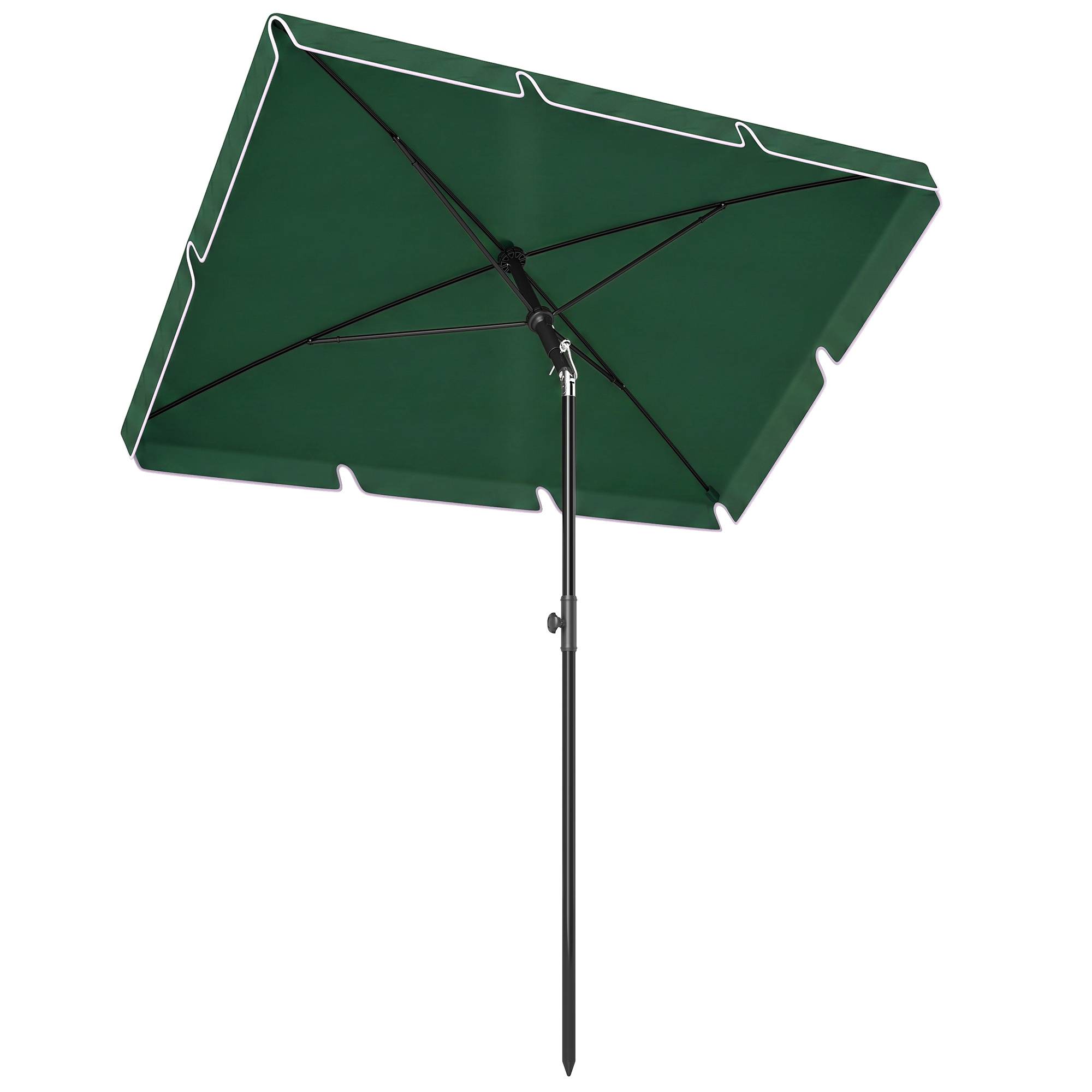Parasol terrasse aluminium 2x1,3x2,5 m, parasol jardin rectangulaire inclinable, vert - Image 1