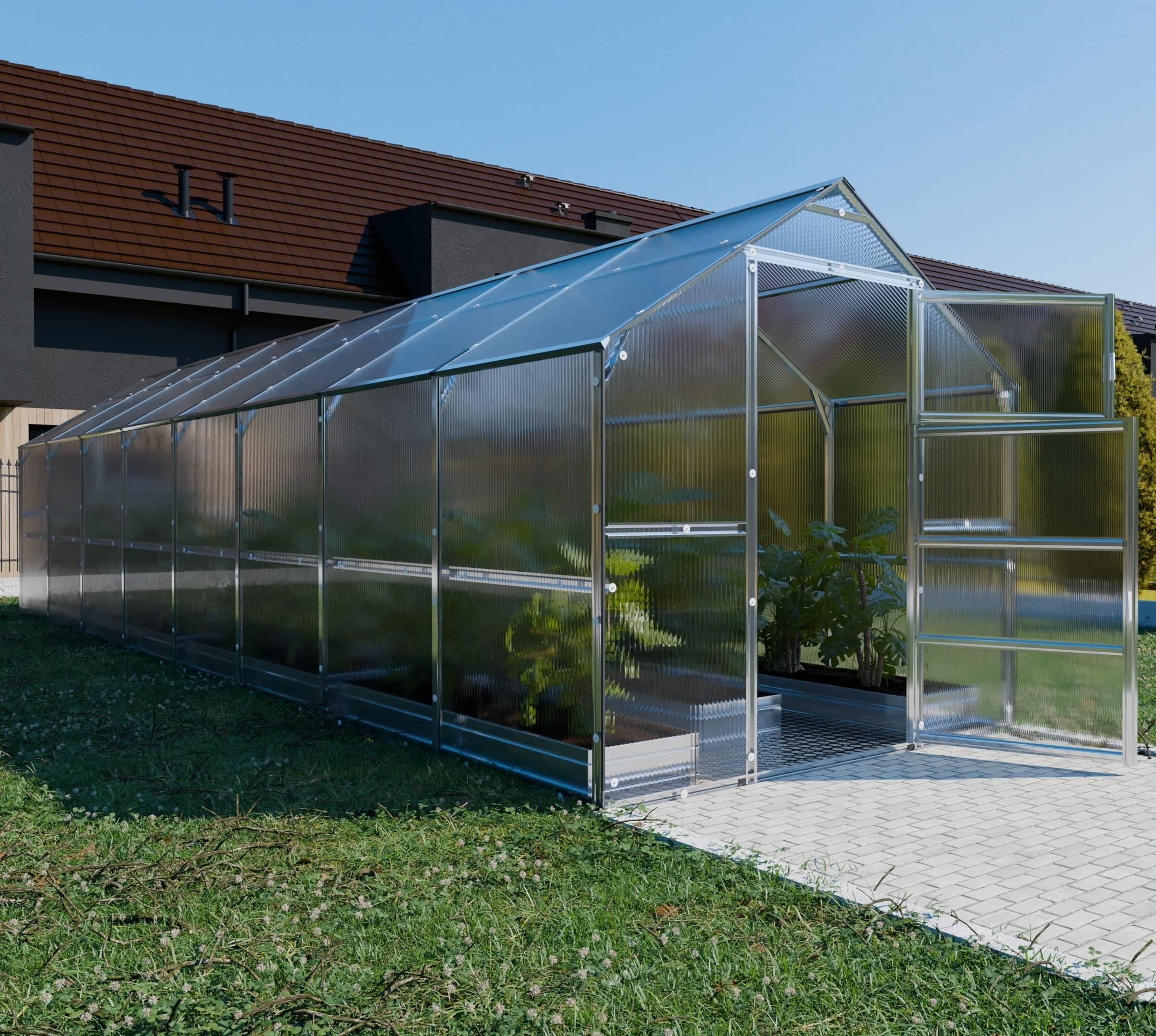KLASIKA GREENHOUSES - Serre KLASIKA BERNARD 2,35 x 8 m (18,8 m²), 6 mm avec revêtement en polycarbonate - Image 3