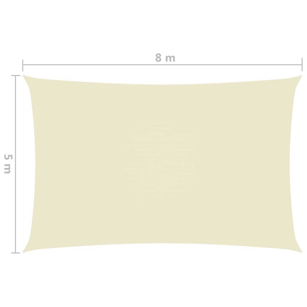 Helloshop26 - Voile toile d'ombrage parasol tissu oxford rectangulaire 5 x 8 m crème - Imagen 6