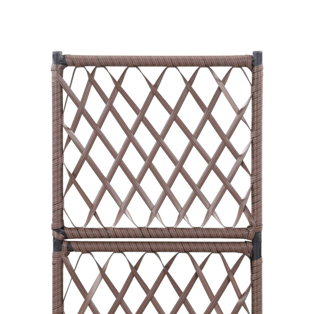 Helloshop26 - Jardinière lit surélevé plantes fleurs jardin treillis 1 pot 30 x 30 x 107 cm résine tressée marron - Imagen 5