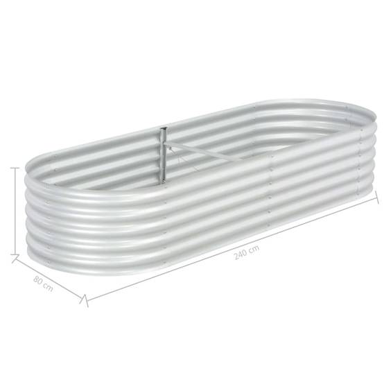 Helloshop26 - Jardinière lit surélevé plantes fleurs jardin 240 x 80 x 44 cm acier galvanisé argenté - Image 7