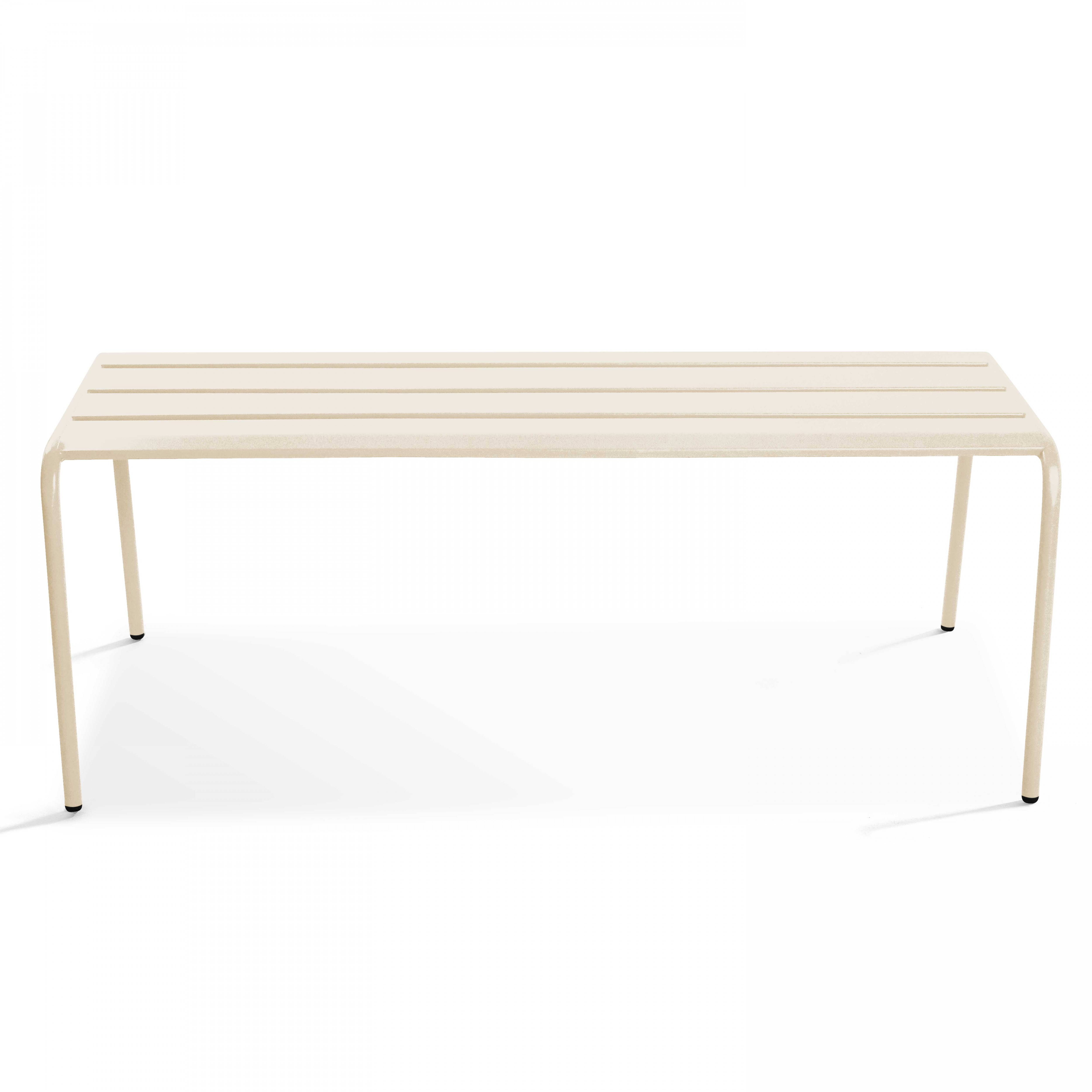 Oviala - Banc de jardin en acier ivoire Palavas - Oviala - Imagen 4
