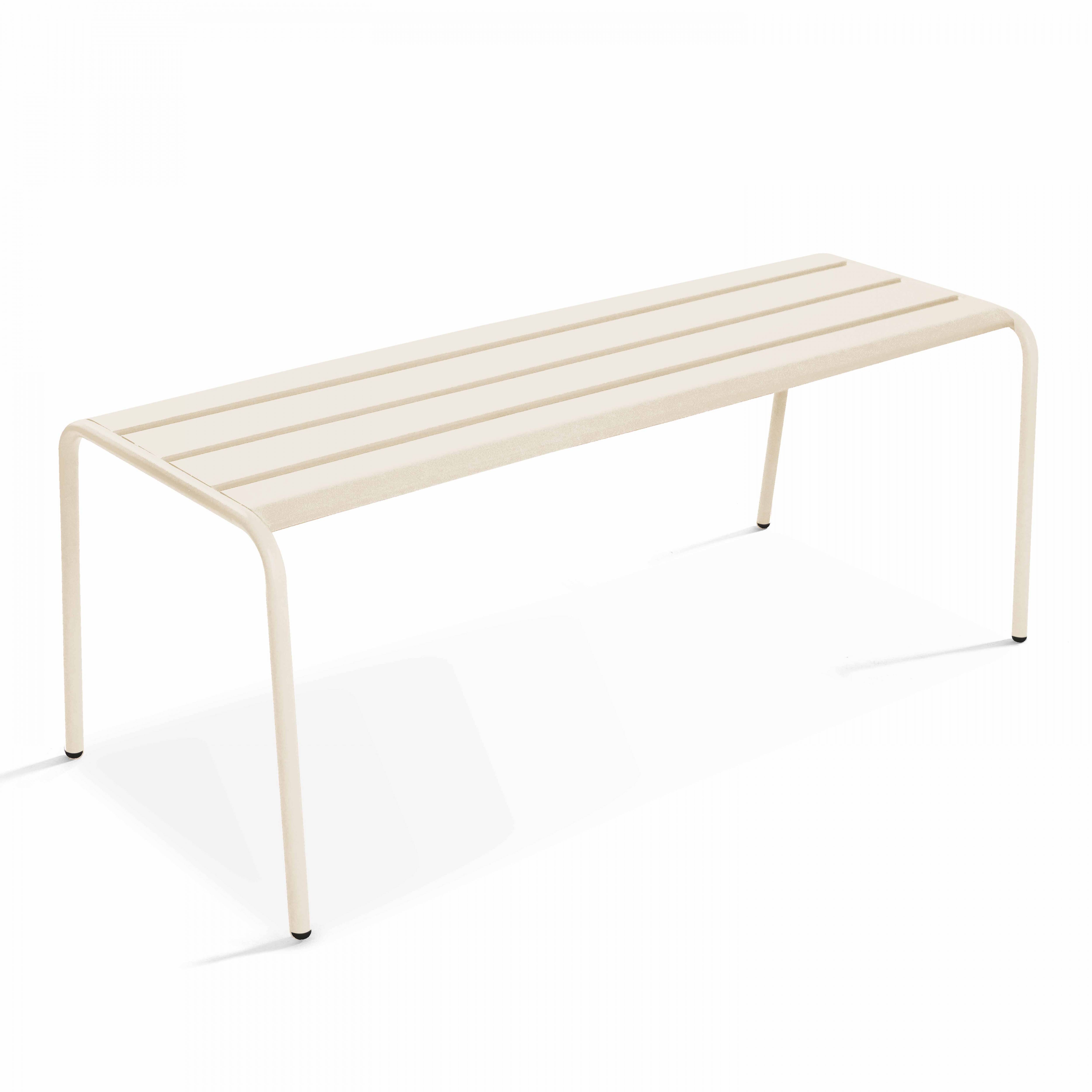 Oviala - Banc de jardin en acier ivoire Palavas - Oviala - Imagen 1