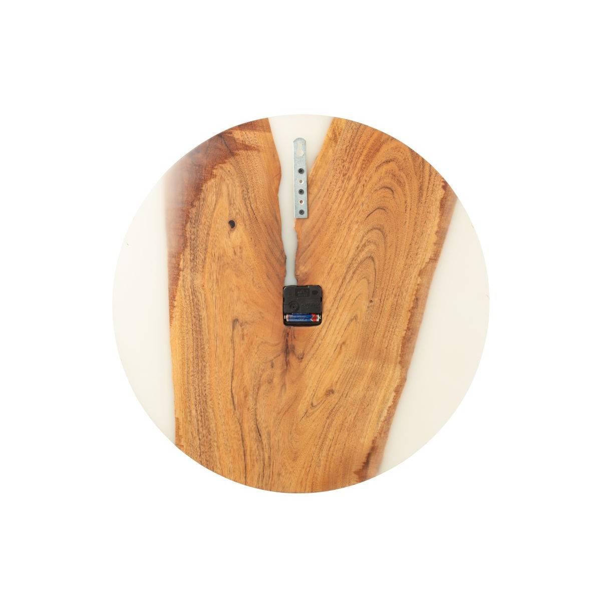 Horloge Murale en Bois "Douglas" 55cm Naturel & Blanc - Image 2