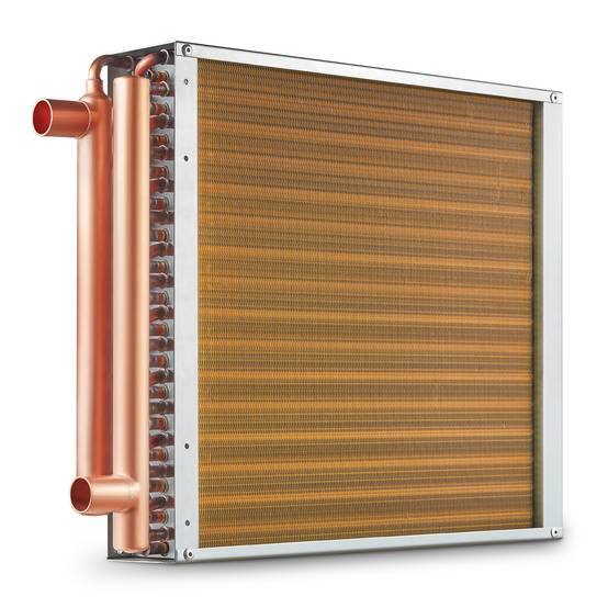VEVOR Échangeur chaleur air-eau, 16x16 po, 3 rangées cuivre. Pour chauffage domestique. - Image 1