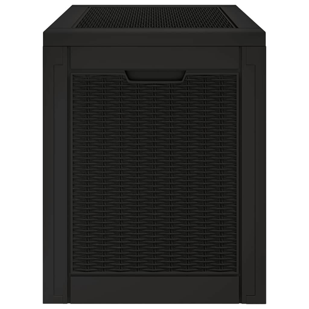 Malle de Rangement Jardin Polypropylène Aspect Rotin Verrouillable pour Terrasse Noir 118L – ComfortXL Outdoor Living - Image 6