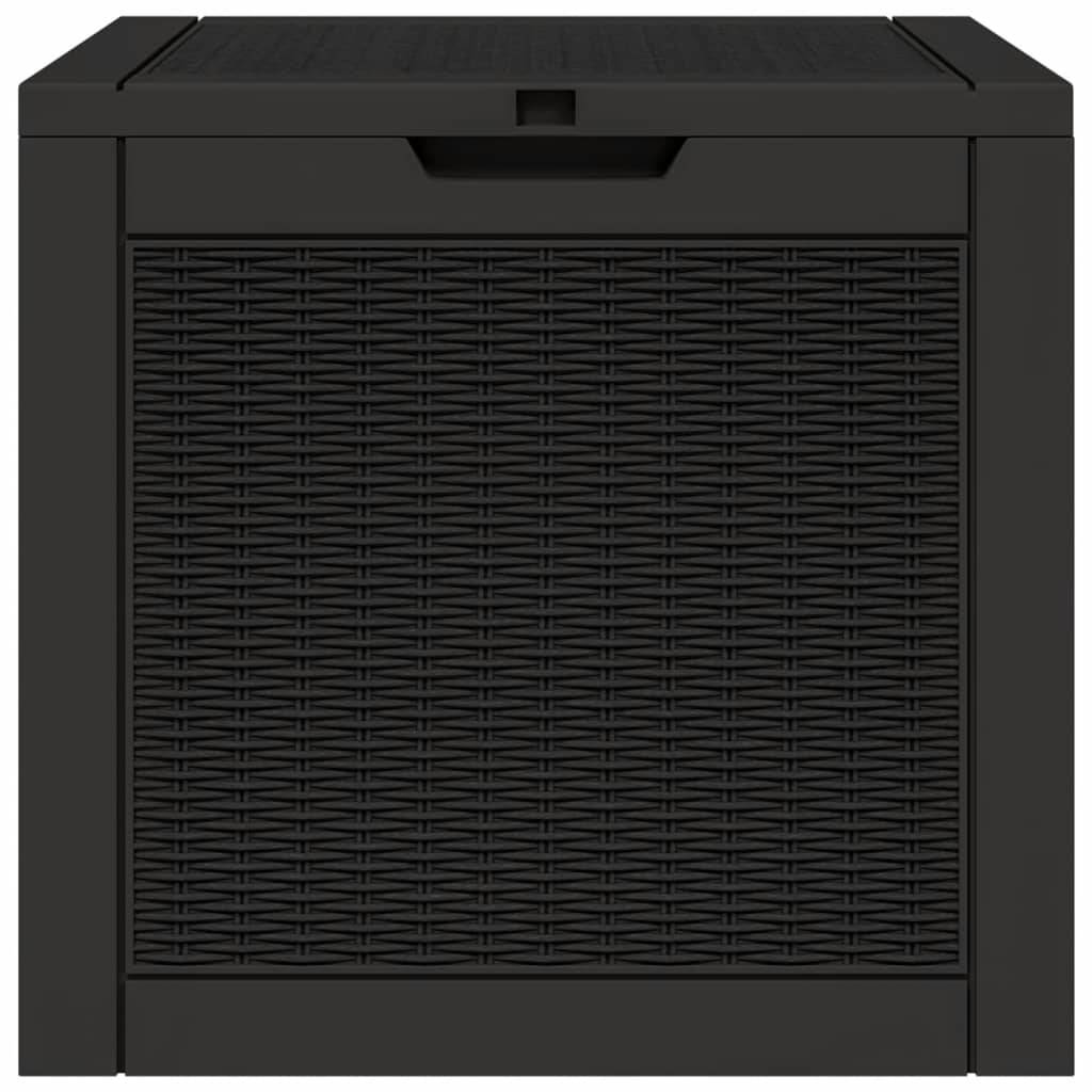 Malle de Rangement Jardin Polypropylène Aspect Rotin Verrouillable pour Terrasse Noir 118L – ComfortXL Outdoor Living - Image 5