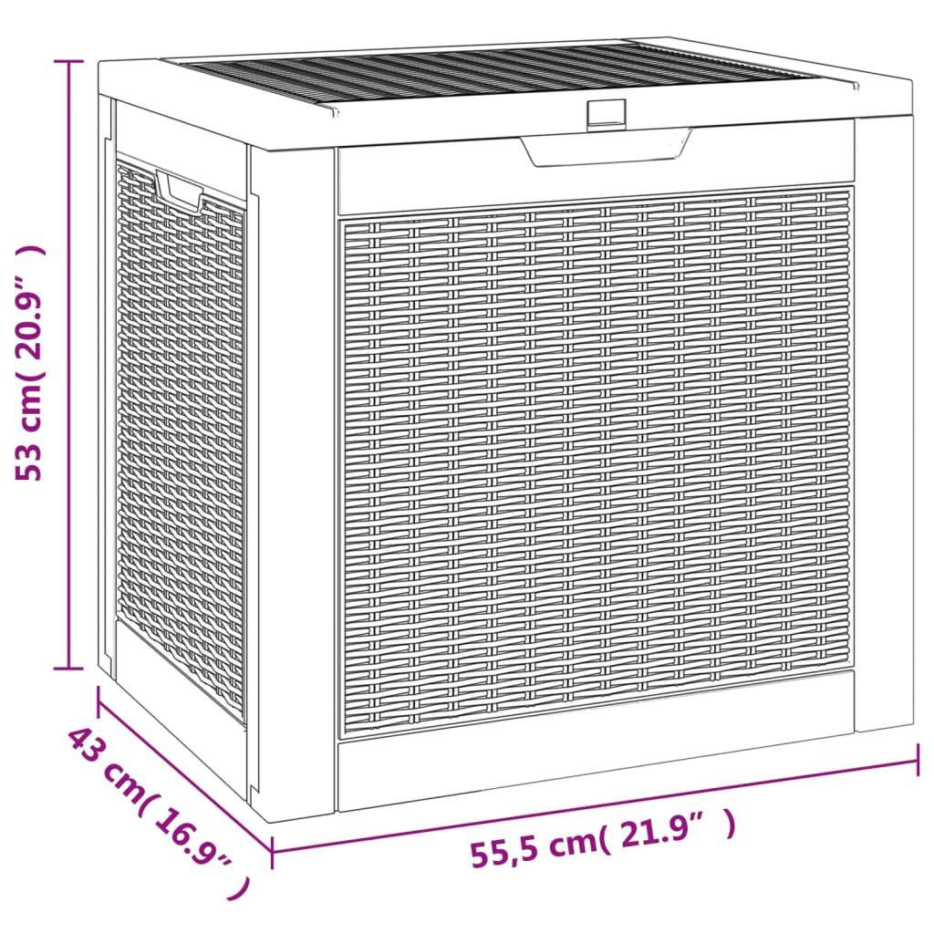 Malle de Rangement Jardin Polypropylène Aspect Rotin Verrouillable pour Terrasse Noir 118L – ComfortXL Outdoor Living - Image 8