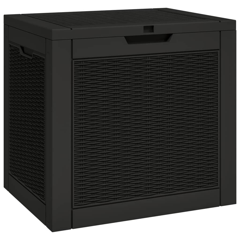 Malle de Rangement Jardin Polypropylène Aspect Rotin Verrouillable pour Terrasse Noir 118L – ComfortXL Outdoor Living - Image 2