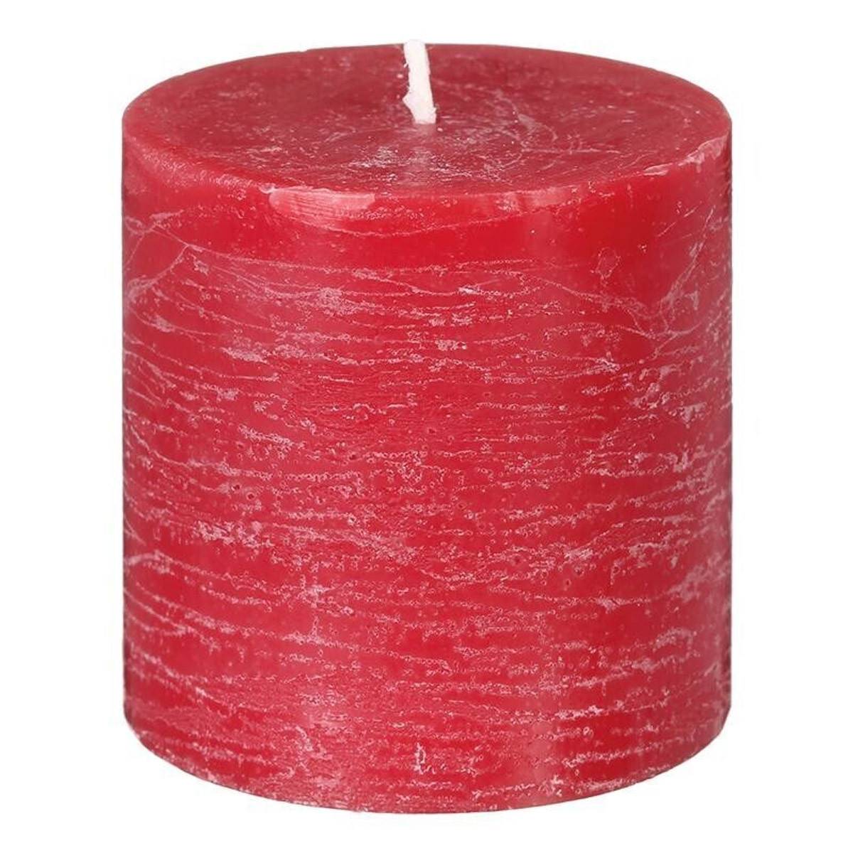 Bougie Ronde "Rustic" 7cm Rouge - Image 1