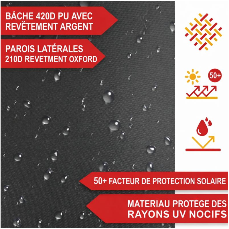 Pavillon 3x3m Tonnelle de jardin pliable Gris avec fenêtres Sac de rangement inclus - Image 6