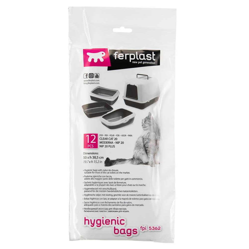Ferplast - FPI 5362 bolsas de arena higiénicas para gatos Bella Prima Nip Ferplast 12 piezas