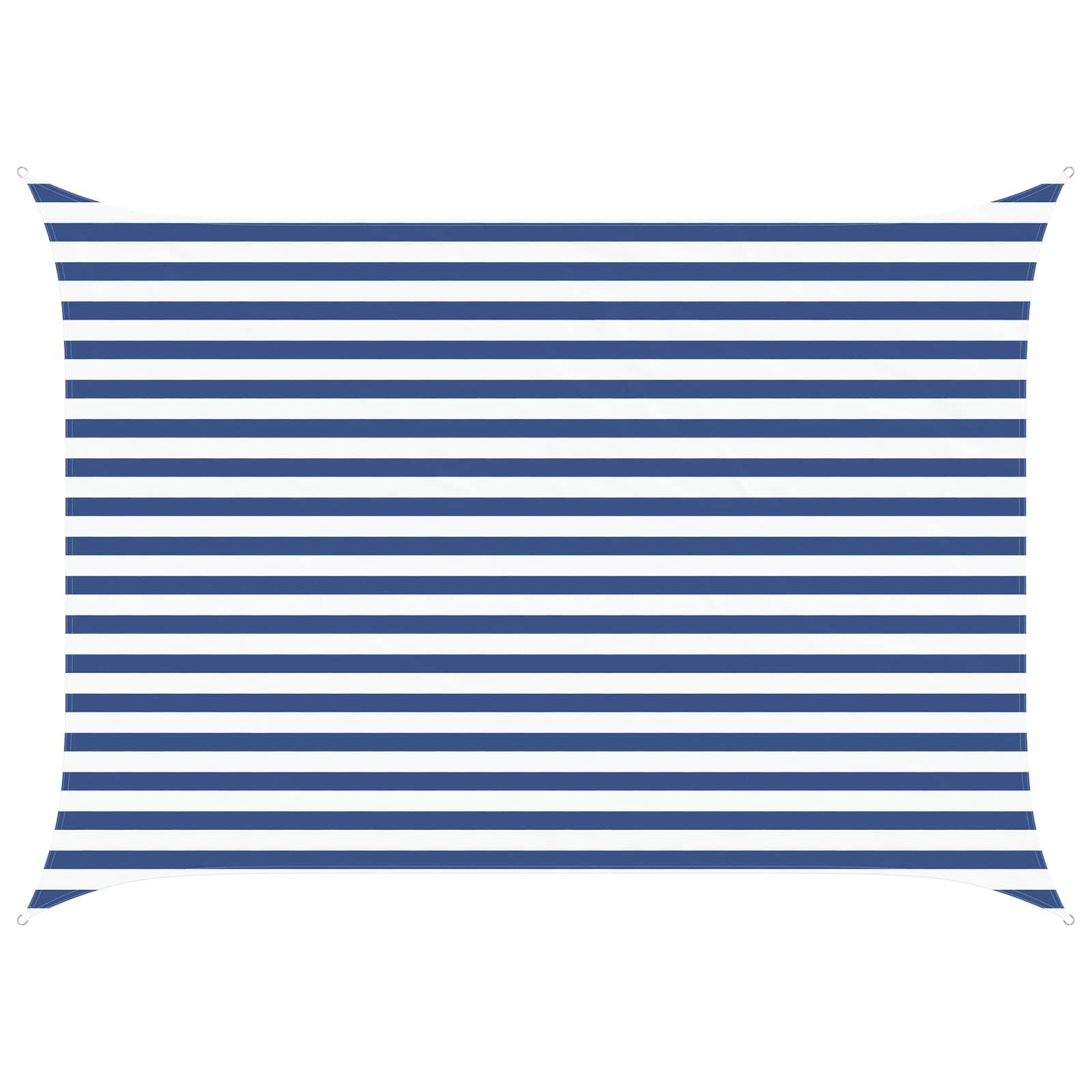 PANGIVO - Voile d'ombrage polyester oxford bleu et blanc 350 x 250 cm - PANGIVO - Image 1