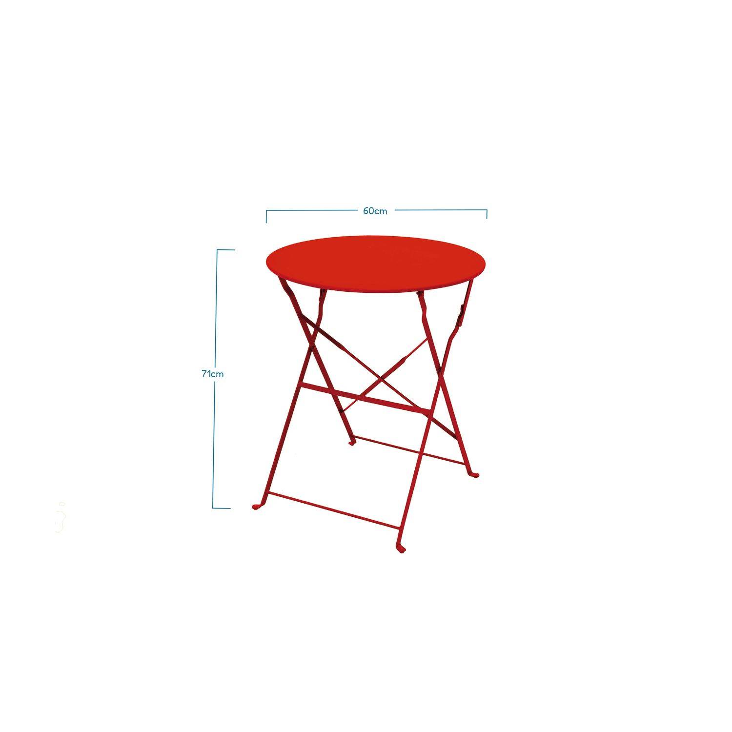 Sans Marque - Table de jardin pliante ronde Palma - 2 places - Orange - Toilinux - Imagen 3
