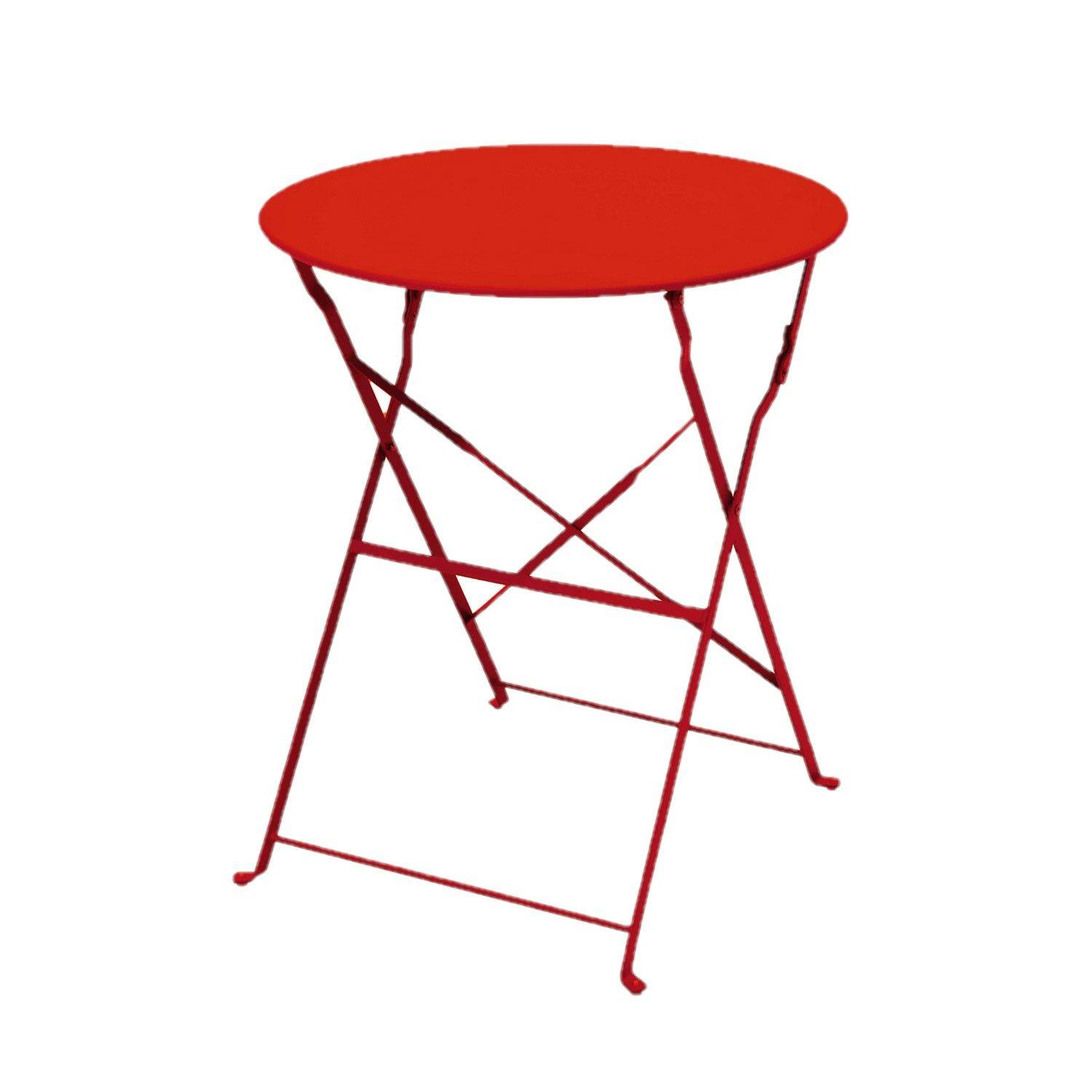 Sans Marque - Table de jardin pliante ronde Palma - 2 places - Orange - Toilinux - Imagen 1