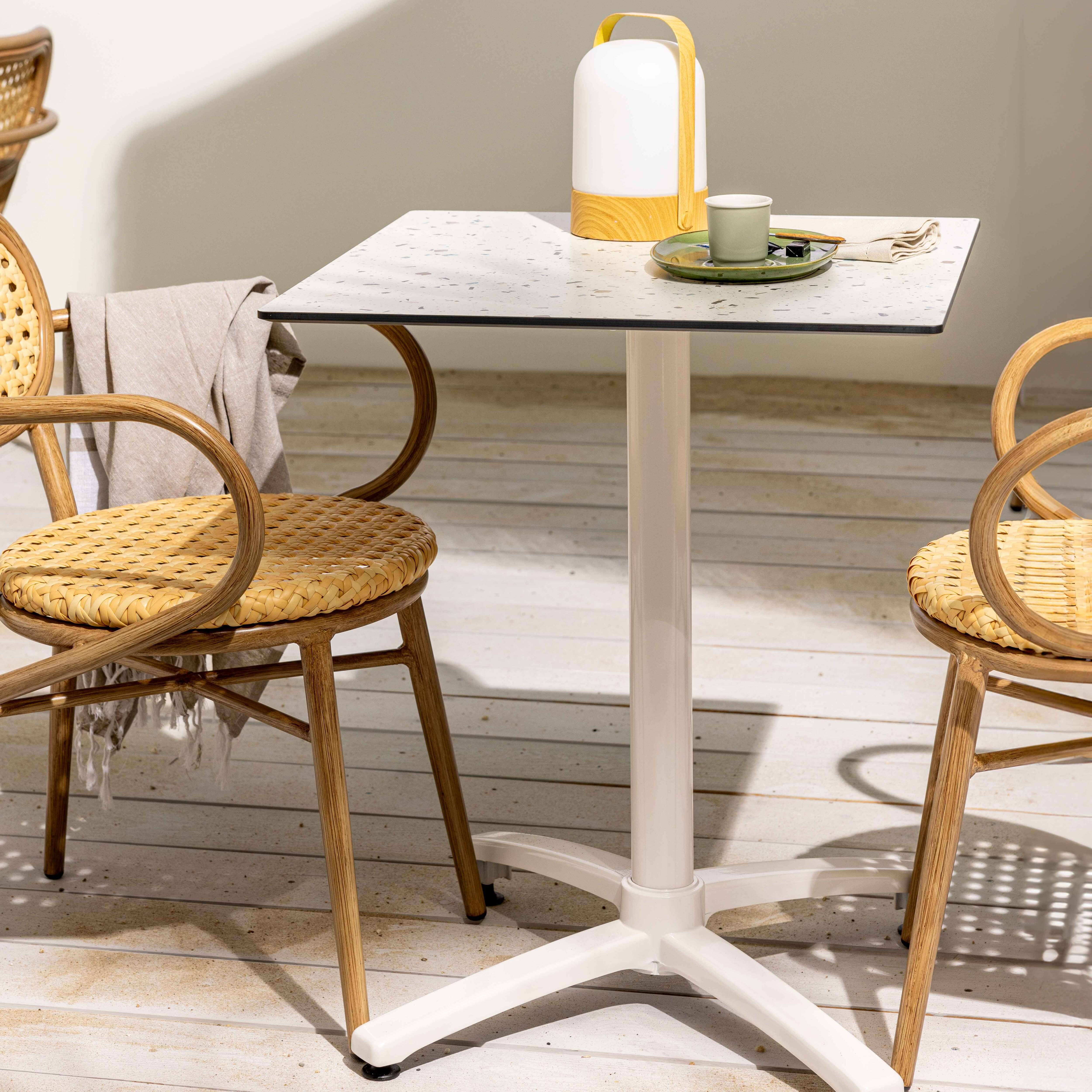 Oviala - Table de terrasse 60 x 60 cm inclinable stratifié terrazzo moucheté Opéra - Oviala - Imagen 4