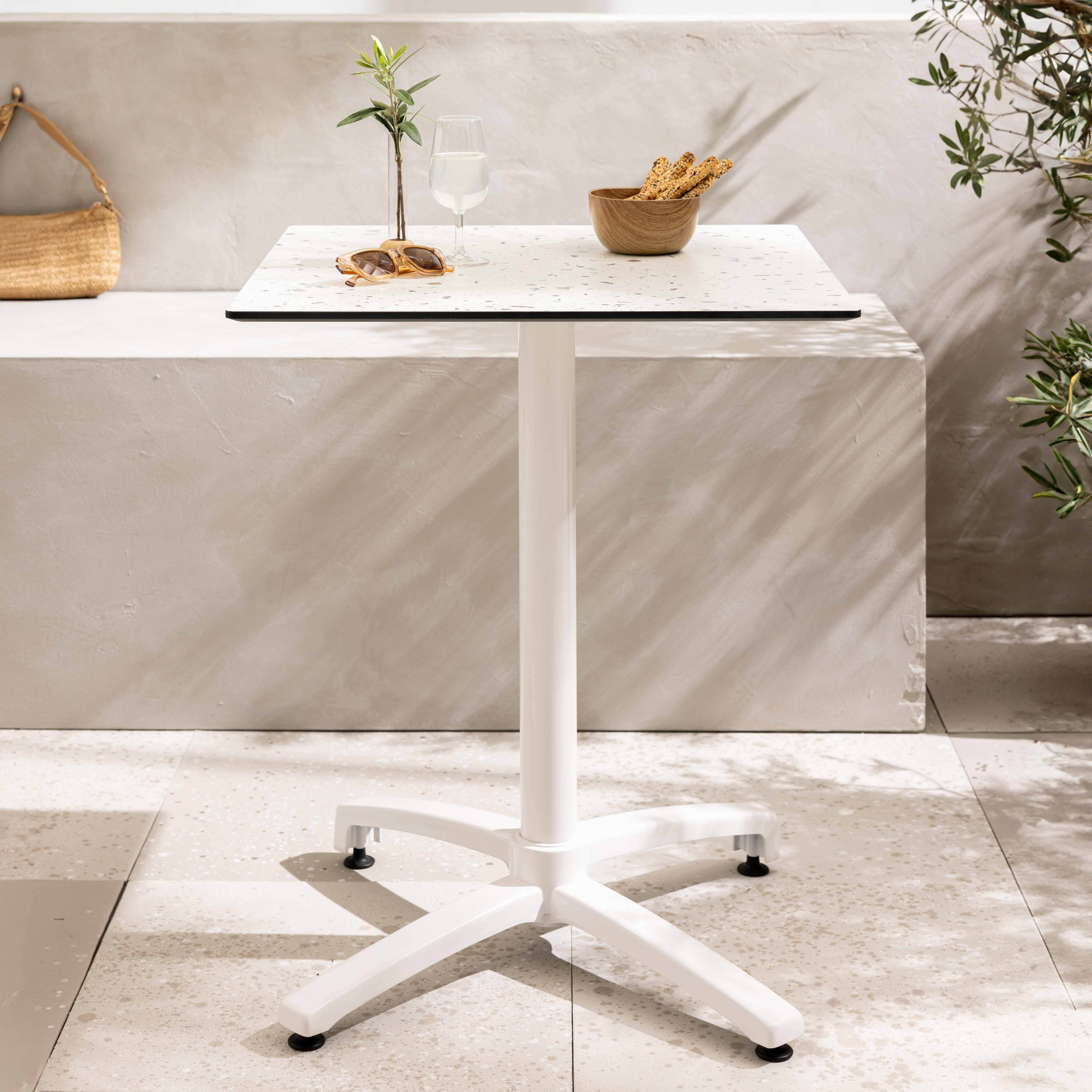 Oviala - Table de terrasse 60 x 60 cm inclinable stratifié terrazzo moucheté Opéra - Oviala - Imagen 2