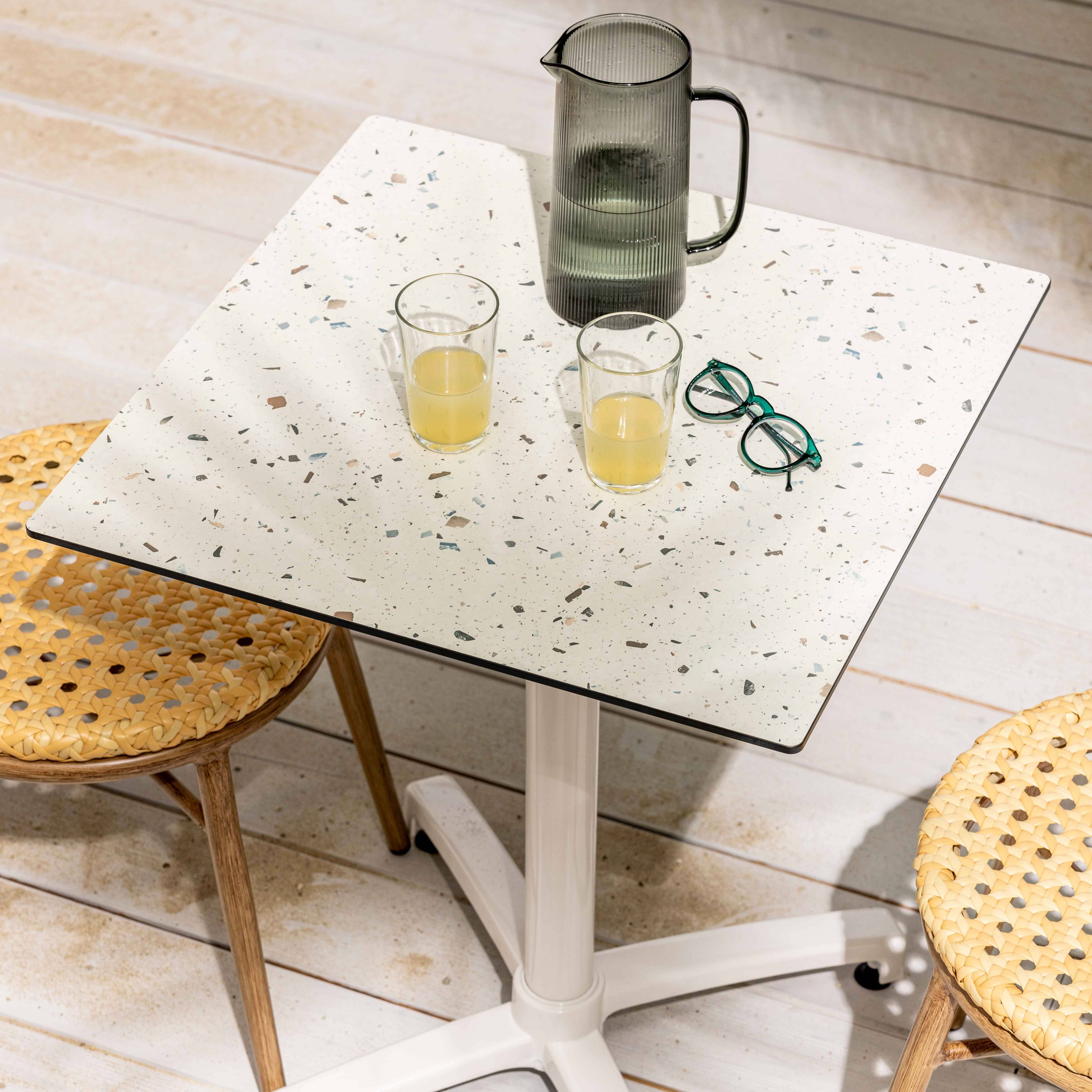Oviala - Table de terrasse 60 x 60 cm inclinable stratifié terrazzo moucheté Opéra - Oviala - Imagen 3