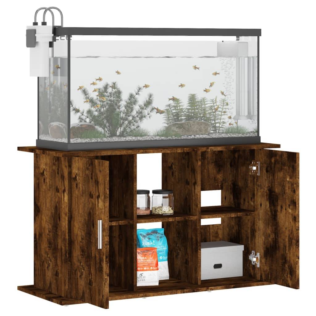 Meuble pour Aquarium Bois d'ingénierie avec Étagères de Rangement Chêne Fumé 101 cm - ComfortXL Outdoor Living - Image 4