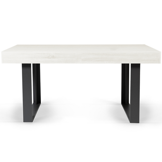 Table à manger rectangle PHOENIX 6 personnes bois gris 160 cm - Image 3