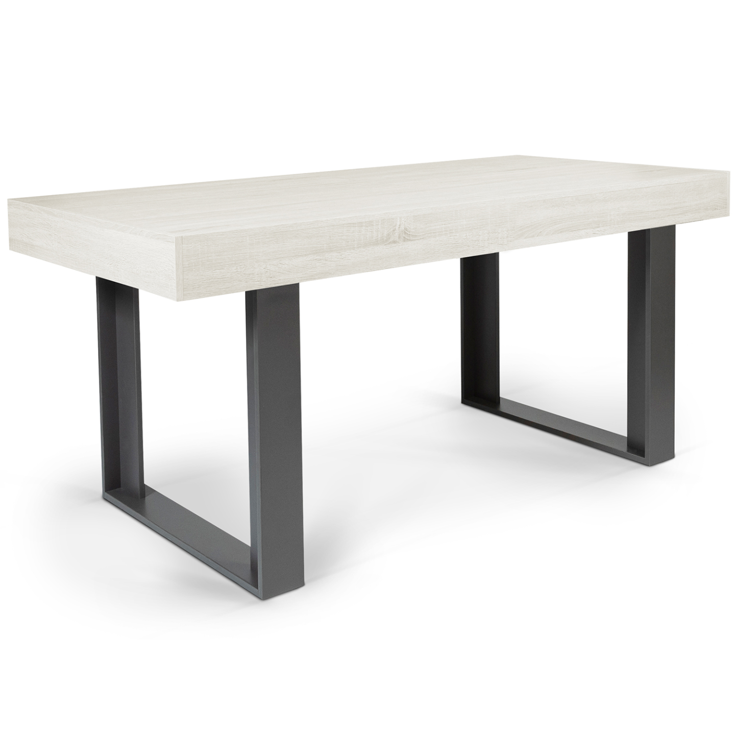 Table à manger rectangle PHOENIX 6 personnes bois gris 160 cm - Image 2