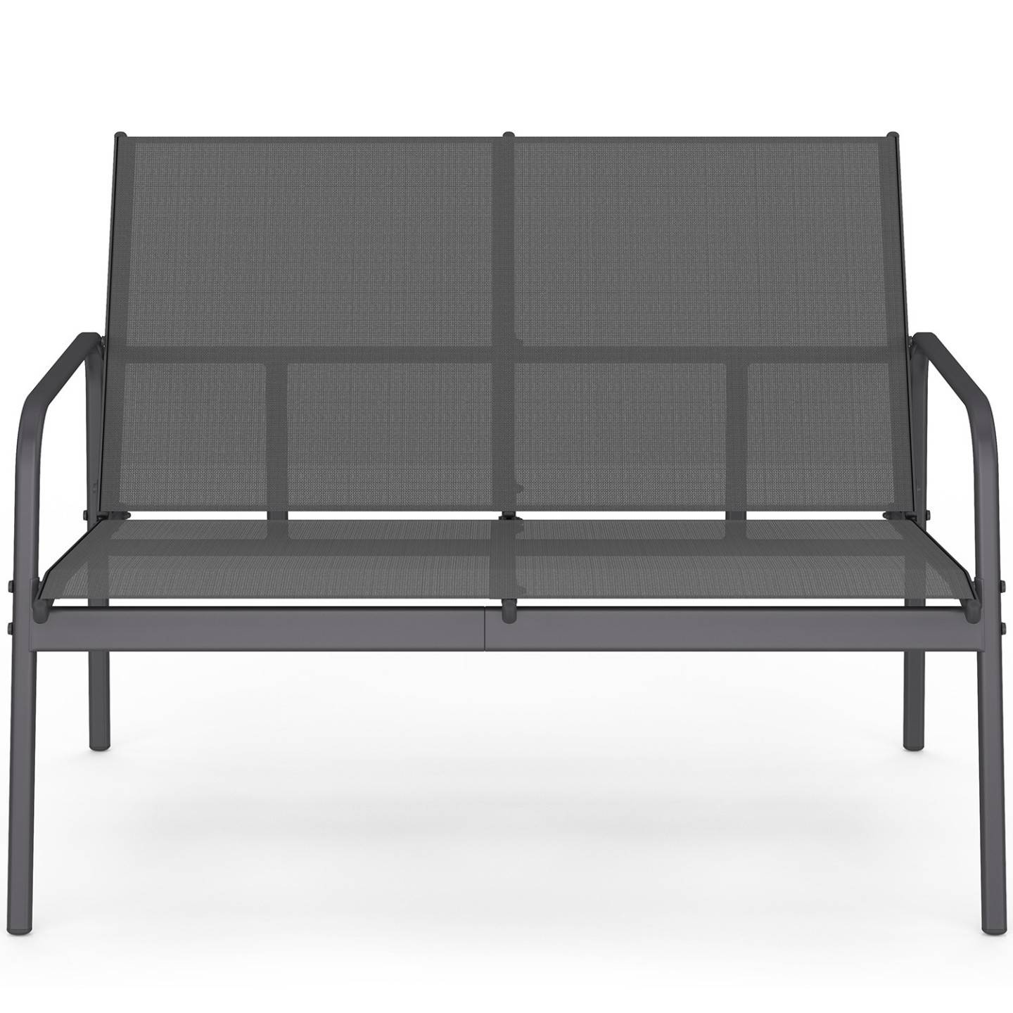 Salon de jardin bas TOLEDE 4 places avec canapé, fauteuils et table gris anthracite - Image 3