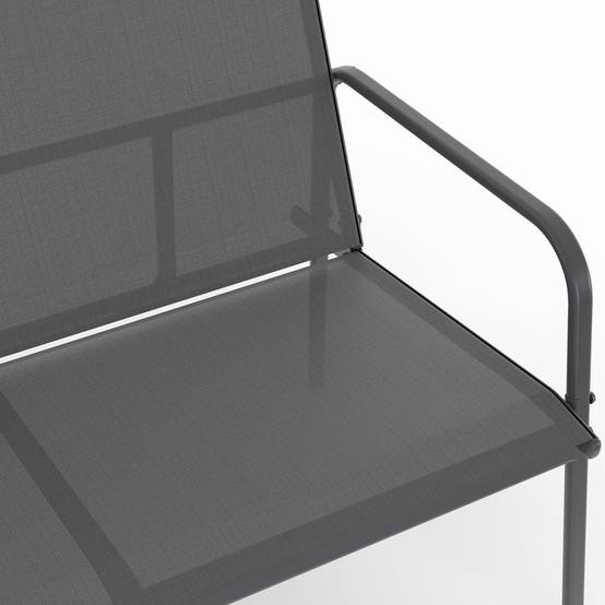 Salon de jardin bas TOLEDE 4 places avec canapé, fauteuils et table gris anthracite - Image 6