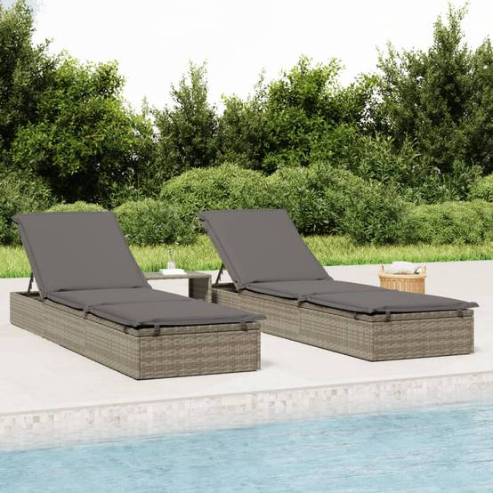 Vidaxl - Transat 1 pc avec table gris résine tressée vidaXL 319633 - Image 1