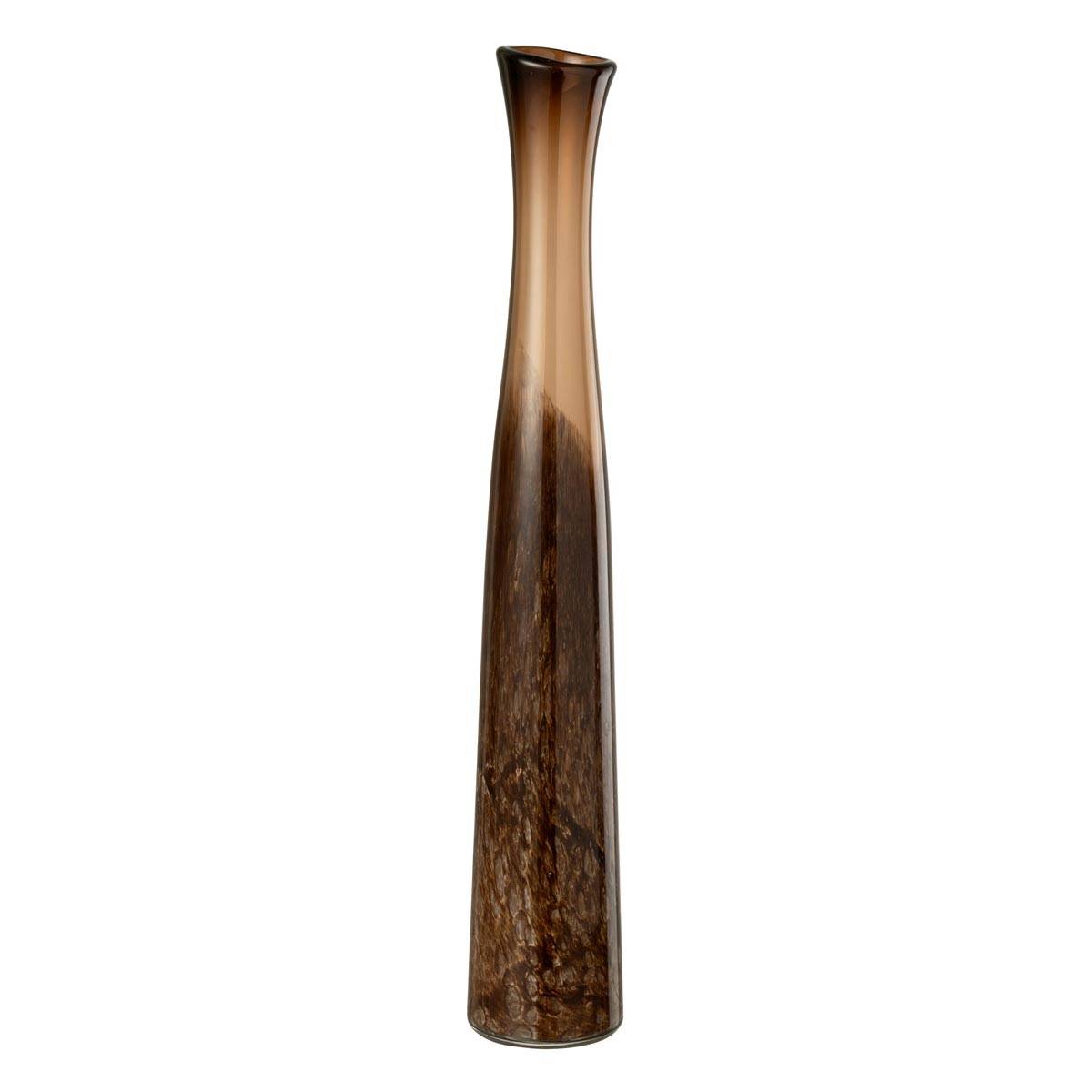 J-Line - Vase Cylindrique en Verre "Lester" 60cm Marron Foncé