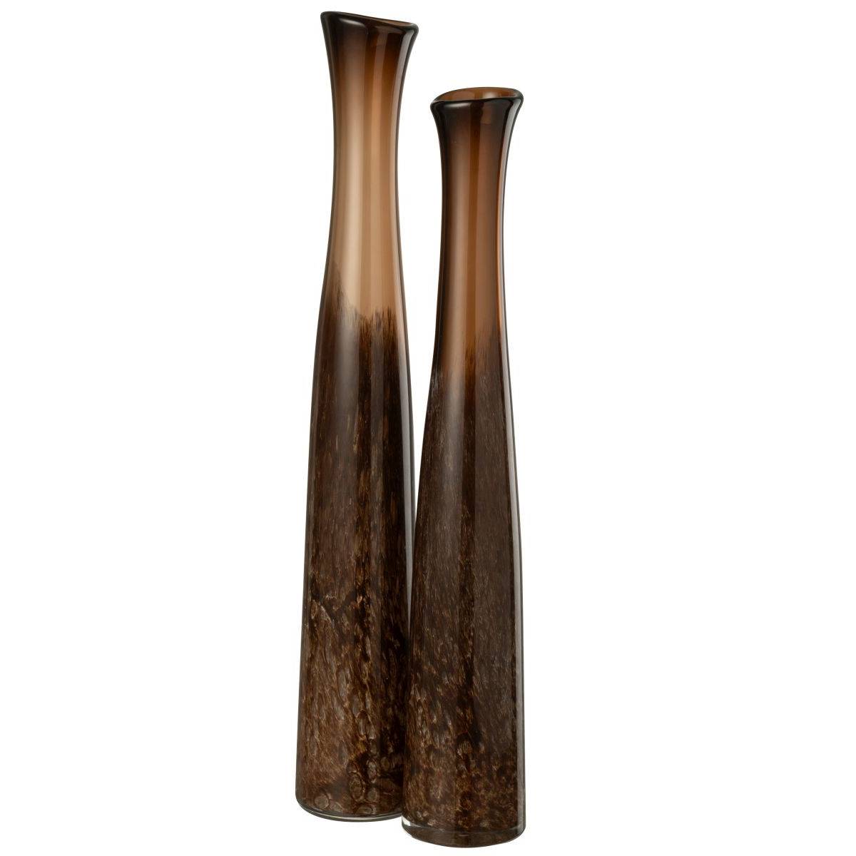 J-Line - Vase Cylindrique en Verre "Lester" 60cm Marron Foncé - Image 2