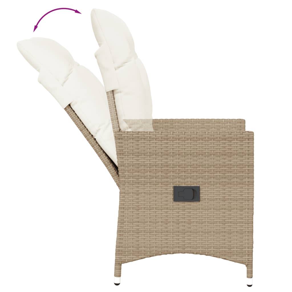 Chaises Inclinables de Jardin Lot de 2 Résine Tressée Beige 56 x 59 x 92 cm - PANGIVO - Image 6