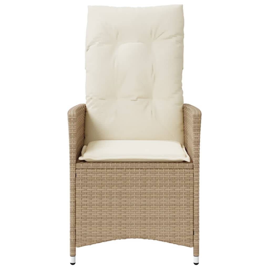 Chaises Inclinables de Jardin Lot de 2 Résine Tressée Beige 56 x 59 x 92 cm - PANGIVO - Image 4