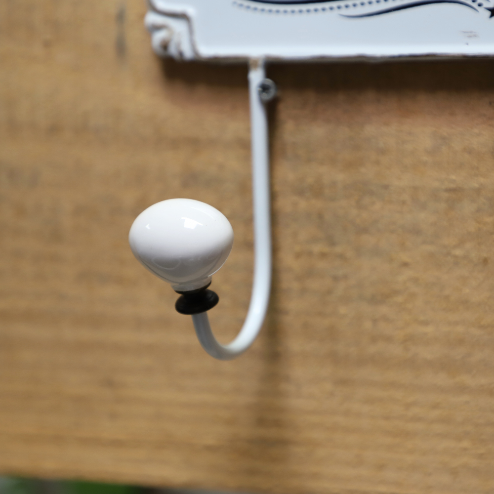 ~ Porte-torchons métal porcelaine blanc 25.5 x 21 cm Chemin de campagne - Imagen 4