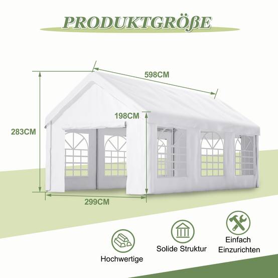 Tente Garage Carport Acier Robuste Voiture SUV Protection Hivernale Panneaux Amovibles 3x6m - ComfortXL Outdoor Living - Image 3