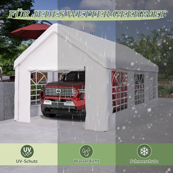Tente Garage Carport Acier Robuste Voiture SUV Protection Hivernale Panneaux Amovibles 3x6m - ComfortXL Outdoor Living - Image 5